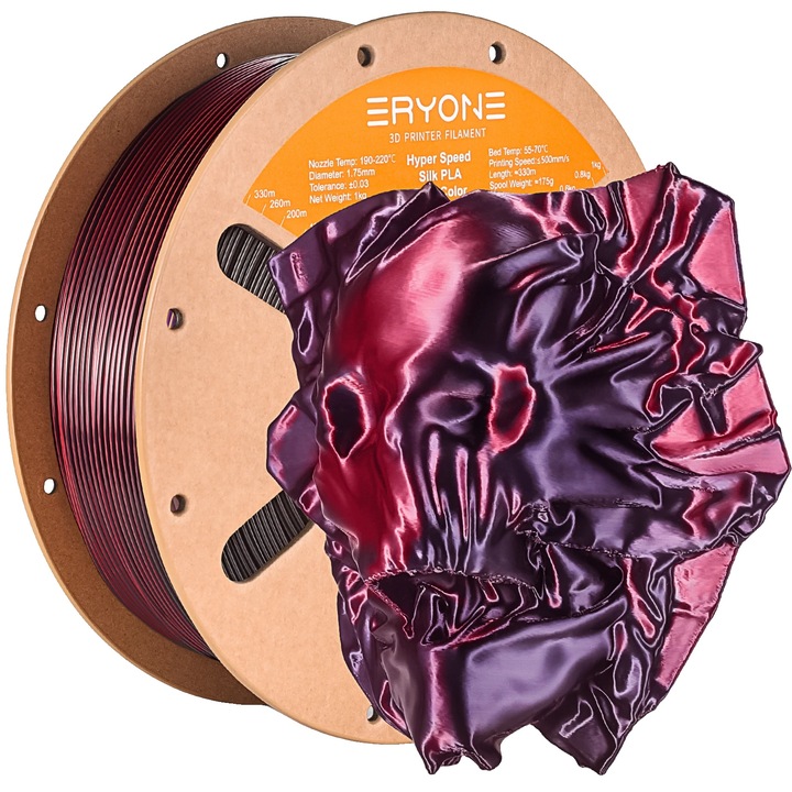 Filament 3D, Dual Color, Negru-Rosu, PLA, 1.75mm, 30-500 mm/s