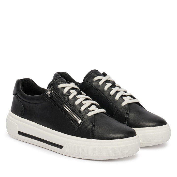 Női tornacipő, Clarks, természetes bőr, fekete, nőknek