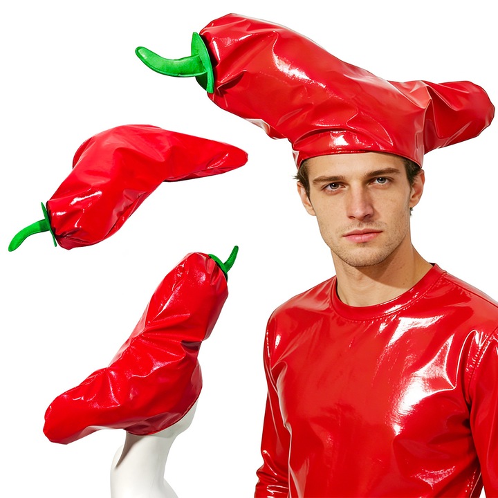 HERUSI piros chili paprika jelmez kalap farsangi bulihoz