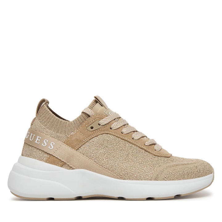 Női tornacipő, Guess, textil és szintetikus, bézs, vastag talp