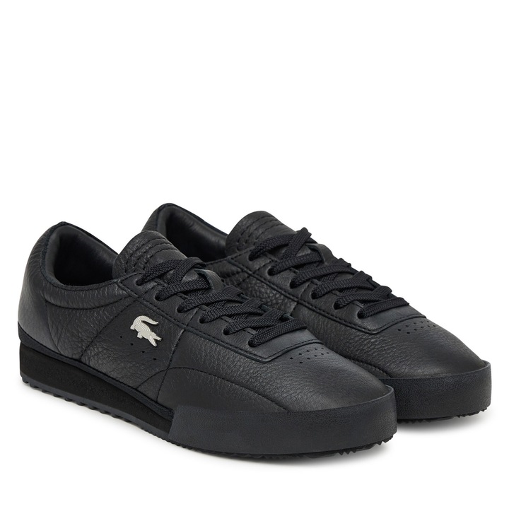 Дамски кецове, Lacoste, естествена кожа, черен, текстил, 39 EU