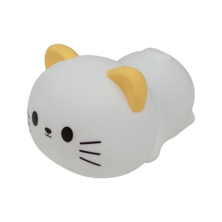 Lampa de veghe copii, MARY'S, model Slodki Kotek, RGB, alb, 128x91x70mm, acumulator 1500mAh