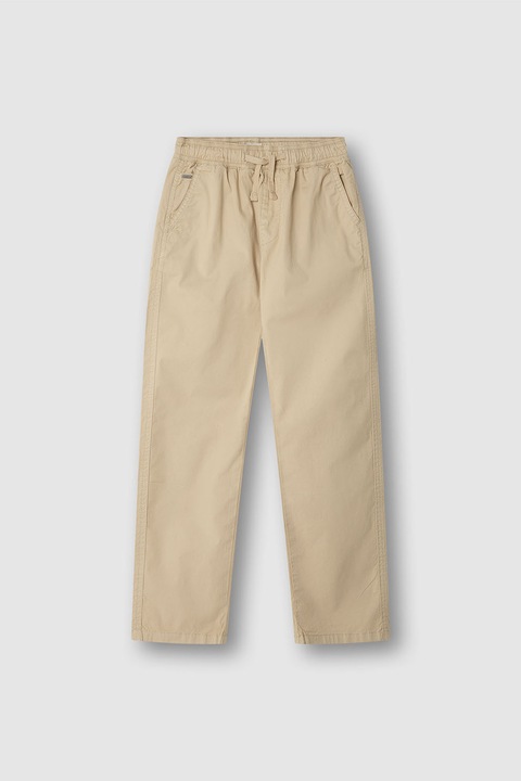 Pepe Jeans London, Pantaloni drepti cu talie ajustabila Stephen, Bej deschis