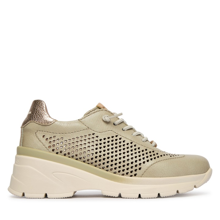 Női tornacipő, Hispanitas, természetes bőr, vastag talp, zöld