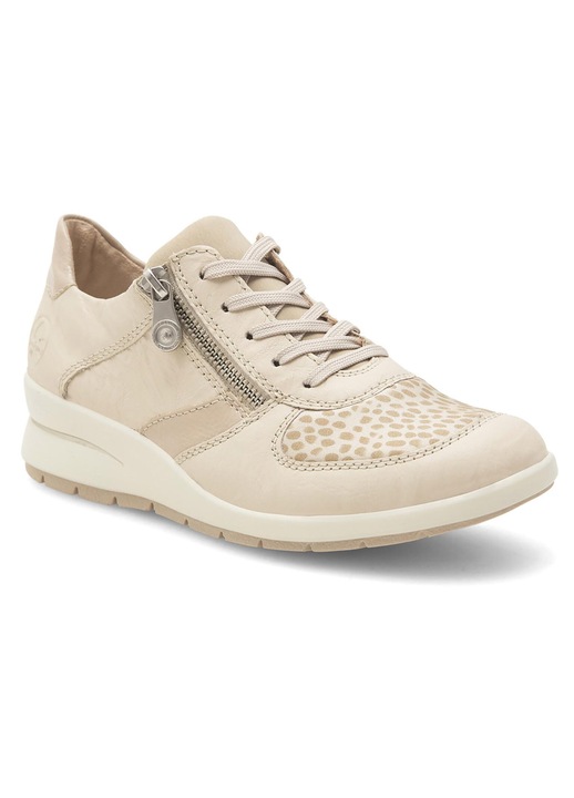 Дамски кецове, Rieker, естествена кожа, бежови, закопчаване с цип, 37 EU