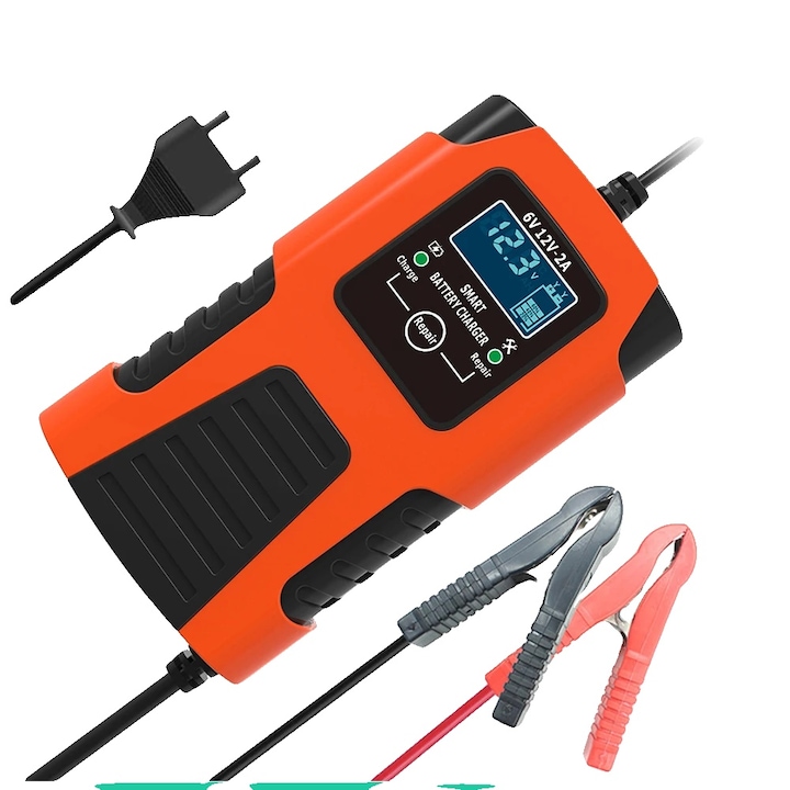 Redresor auto, 3 etape de incarcare, display LCD, 6V/12V, 370g