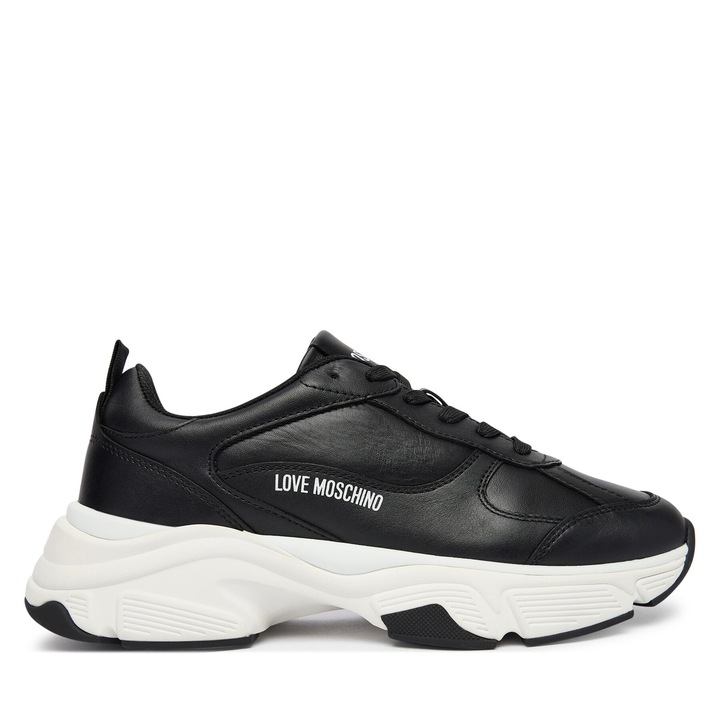 Női tornacipő, Love Moschino, Valódi bőr, Fekete