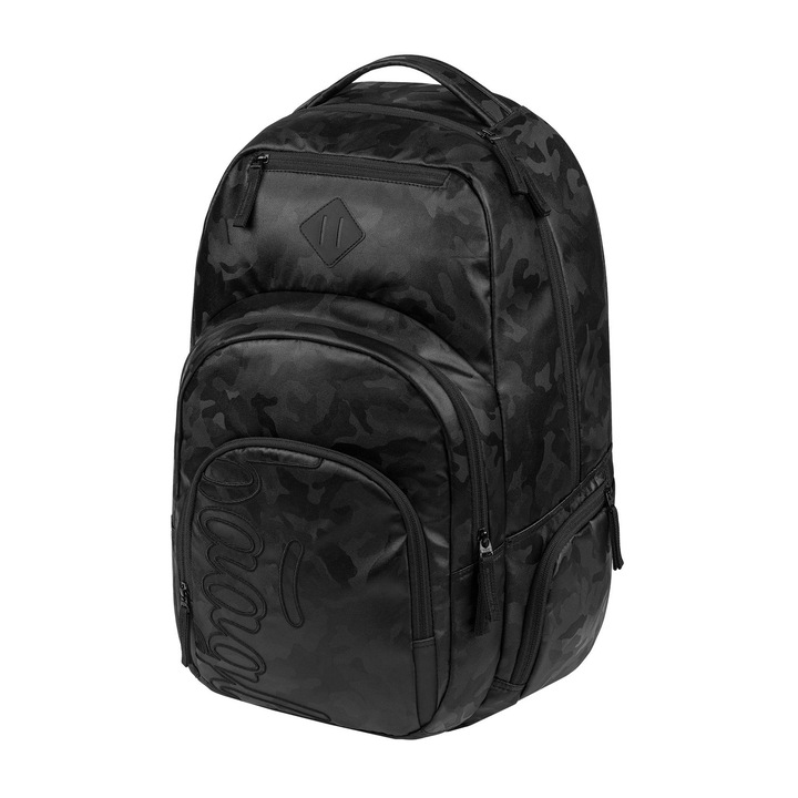 Rucsac scolar capacitate mare BAAGL Coolmate Onyx, laptop 17 inch, 35L, 22x34x50 cm, Negru