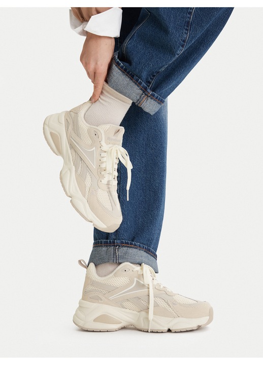 Női tornacipő, Reebok, textil anyagból, bézs