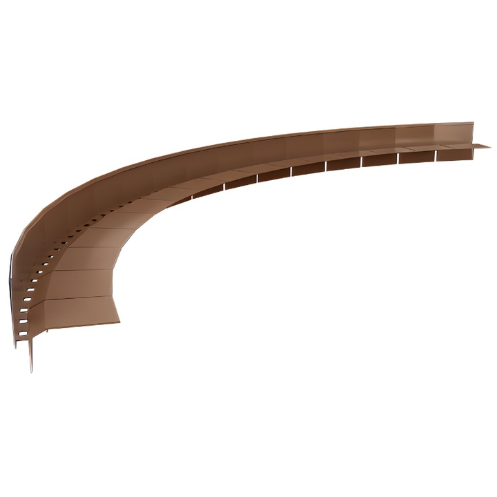 Profil de stresina din aluminiu W60, pardoseala ventilata, profil arcuit cu decupaj 200 cm, maro, Renoplast