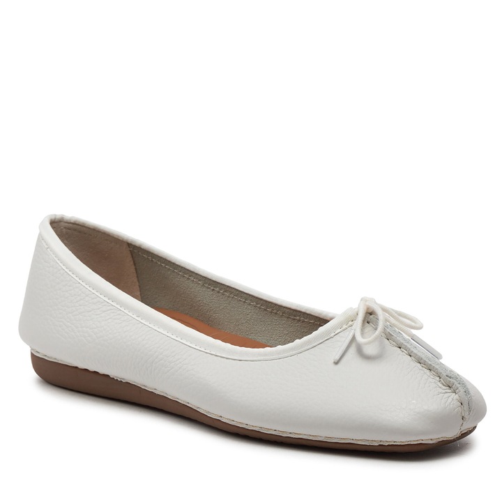 Балеринки 20354455, Clarks, Естествена кожа, Бели