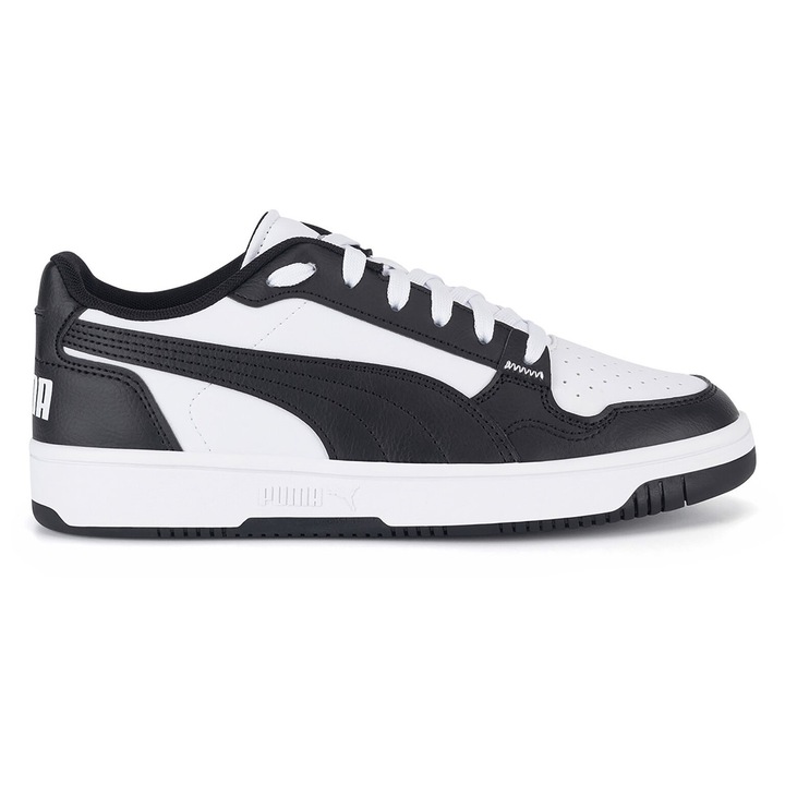 Pantofi sport copii, Puma, alb, material sintetic, talpa joasa, 38 EU