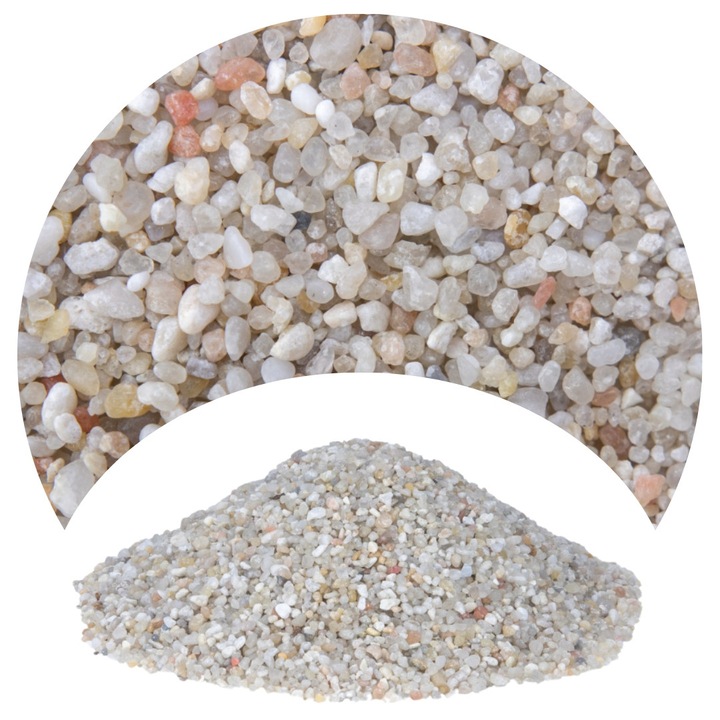 Nisip pentru acvariu cuart deschis 2-3 mm 16 kg