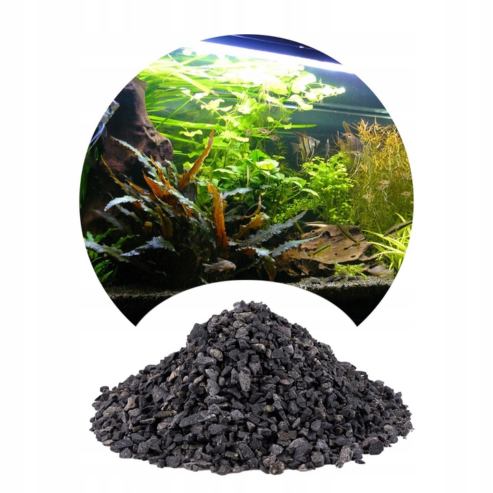 Substrat acvariu bazaltic negru 3-5 mm 16 kg