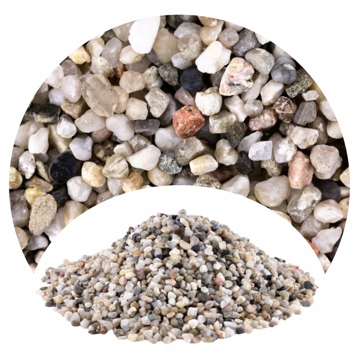Pietris pentru acvariu granulatie 3-5 mm cuart gri 2 kg
