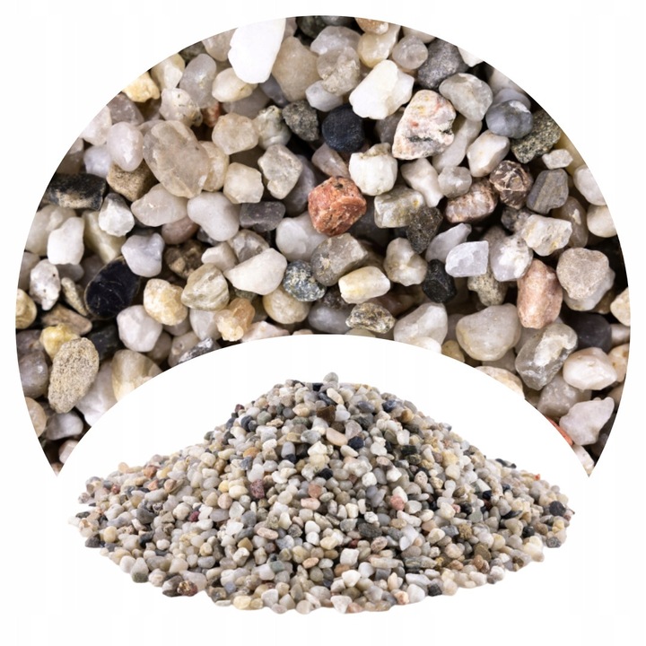 Pietris acvariu cuart gri 3-5 mm 8 kg
