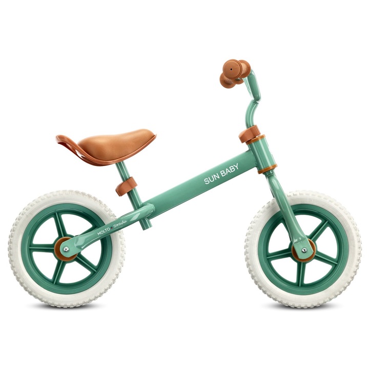 Bicicleta Fara Pedale Copii 12 Inch Molto Strada Usoara Roti Spuma Reglabila 2 3 Ani Sage Green