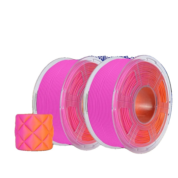 Filament 3D, PLA, compatibilitate ridicata, portocaliu-rosu, 1.75mm, 320m