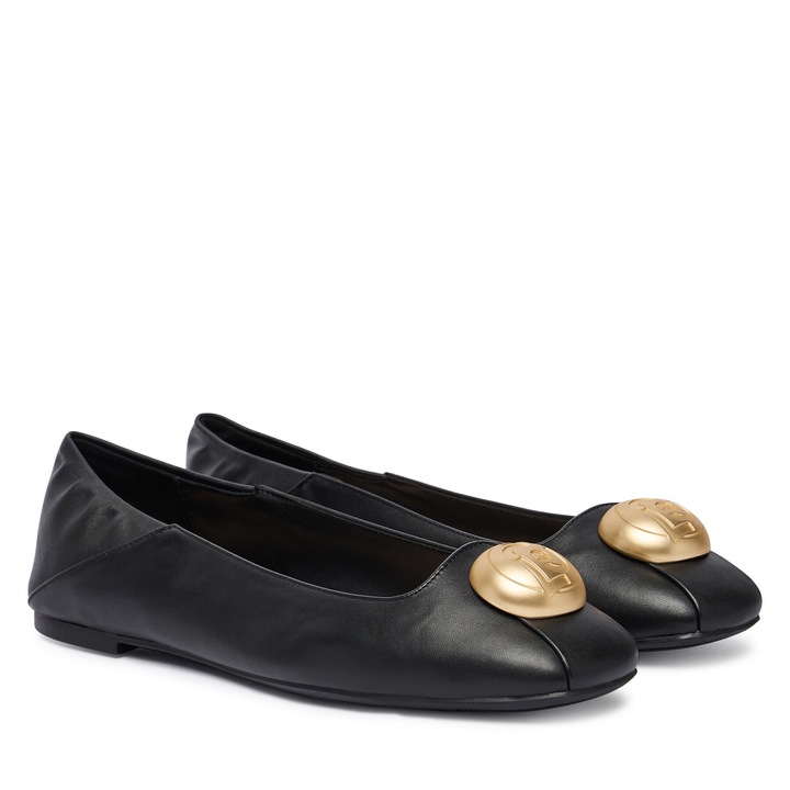 Дамски балеринки Liu Jo от естествена кожа, Златист/Черен