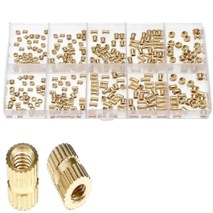 Sárgaréz betétek, Könnyű telepítés, Tartós anyag, 280 db M2-M3