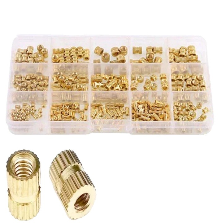 Sárgaréz betétek, könnyű telepítés, tartós anyag, 106 darab M2-M5