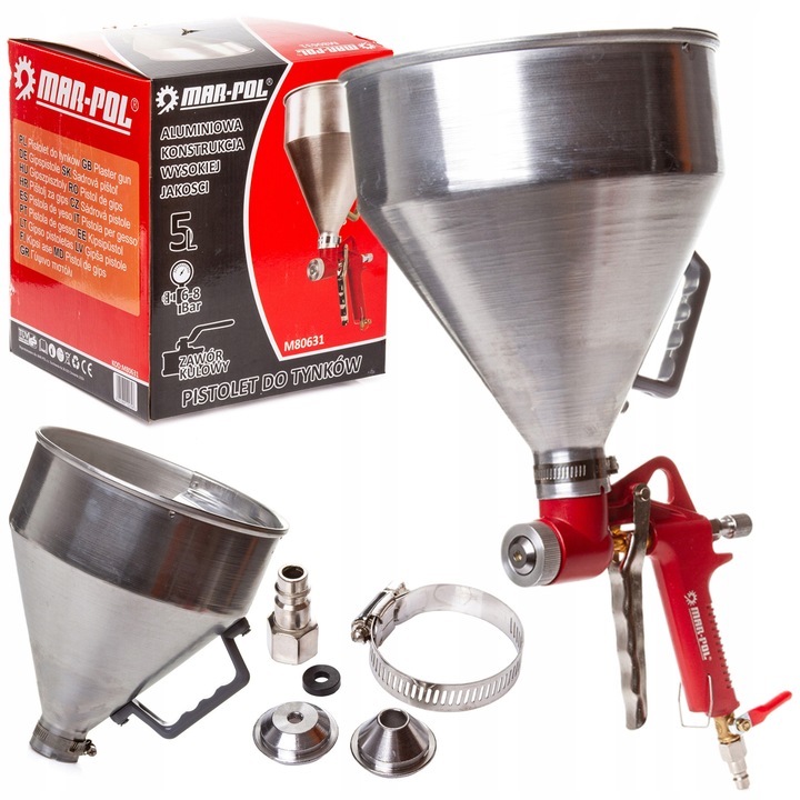Pistol pneumatic de tencuit Mar-Pol M80631, 5L, 4-8mm, aluminiu