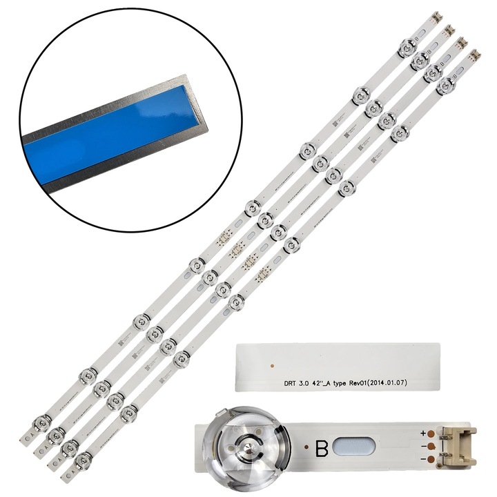 Banda LED de iluminare, 6 V, consum redus de energie, instalare usoara, set compatibil cu mai multe modele