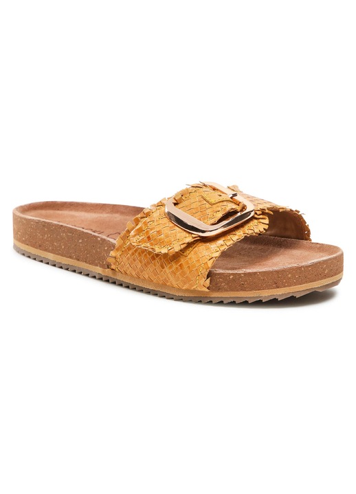 Papuci dama, Lasocki, piele naturala, portocaliu, confortabili, 38 EU