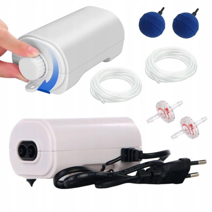 Pompa aer acvariu 2 iesiri pentru 120 L, compacta 3W