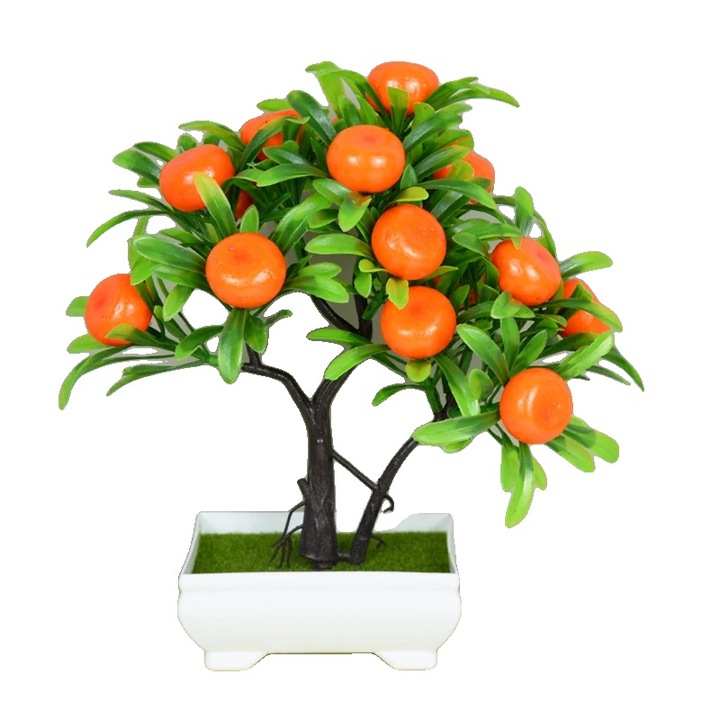 Műnövények, bonsai design, asztali dekoráció, műanyag, kis méret