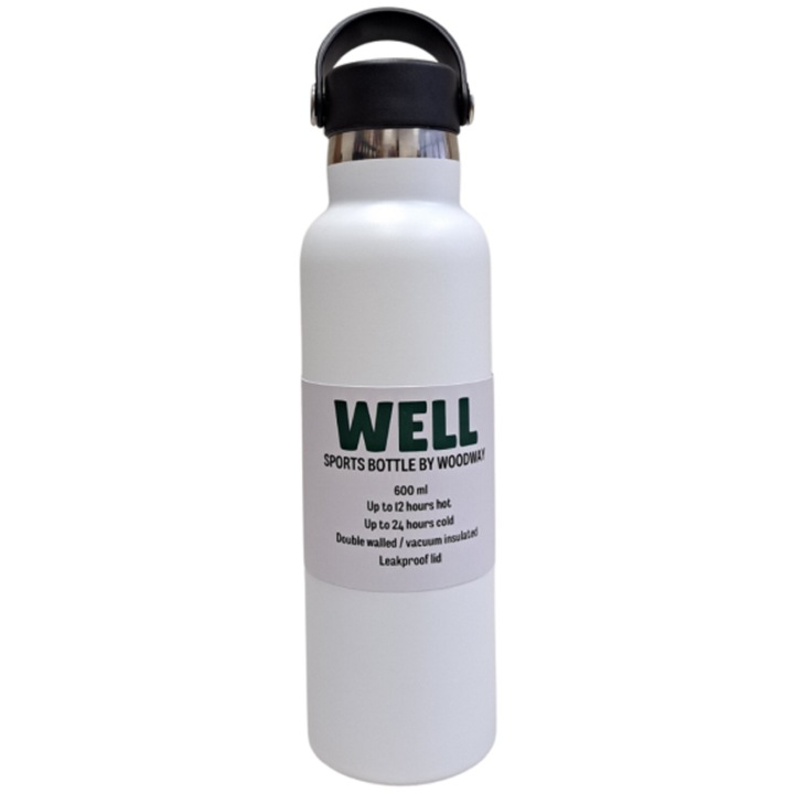 Termos 600 ml - Sport Well - Alb, Inox, Alb, 600 ml