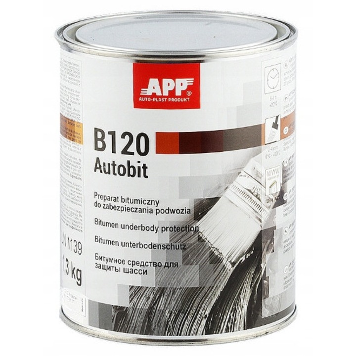 APP B120 Autobit 1,3kg alvázvédő bitumenes massza ecsettel