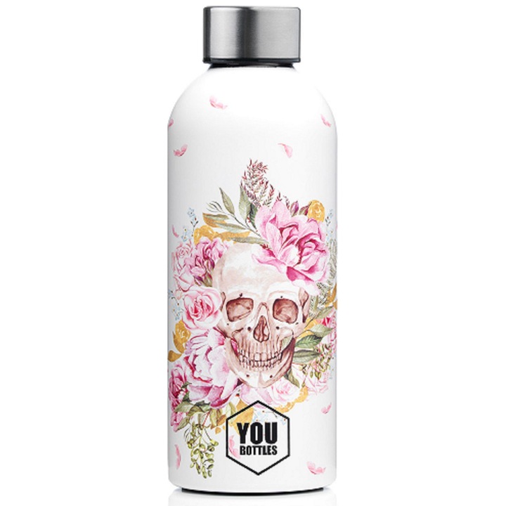 Termos 500 ml - Vintage - Skull, Inox, Multicolor, 500 ml