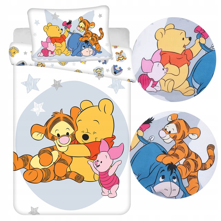 Ágynemű garnitúra, Micimackó, 100x135cm, 100% pamut, többszínű