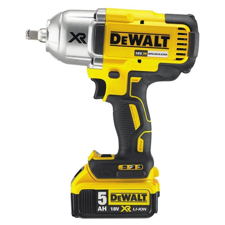 Cheie cu impact 18V, 1/2" 950Nm, 3 trepte, set 2x5Ah, DeWALT