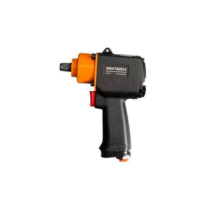 Kraft&Dele KD5463 pneumatikus ütvecsavarozó, 1/2" befogás, 850/1100 Nm nyomaték, sebességszabályzó és irányváltó, fekete/narancs, 1 db