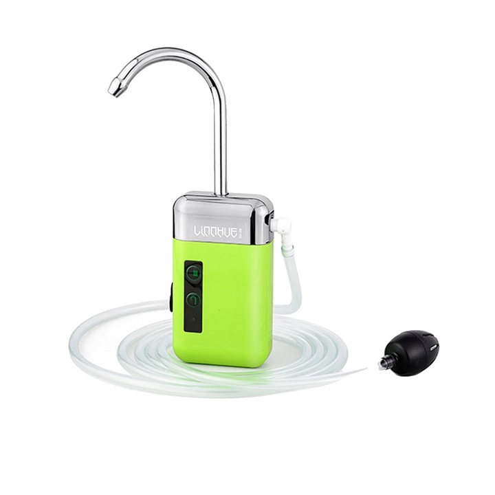 Pompa de umflat automata, 3 moduri, incarcare USB, verde