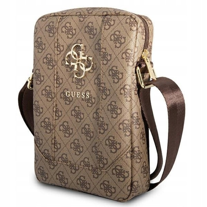 Дамска чанта Guess 4G UPTOWN, екологична, 27x20x5см, кафява, 1 отделение