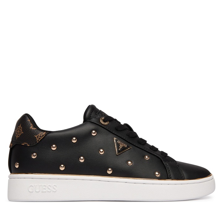 Női tornacipő, Guess, műbőr, fekete, strasszok