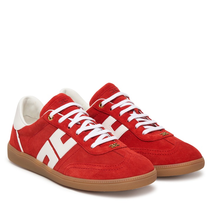 Női tornacipő, Elisabetta Franchi, természetes bőr, narancssárga