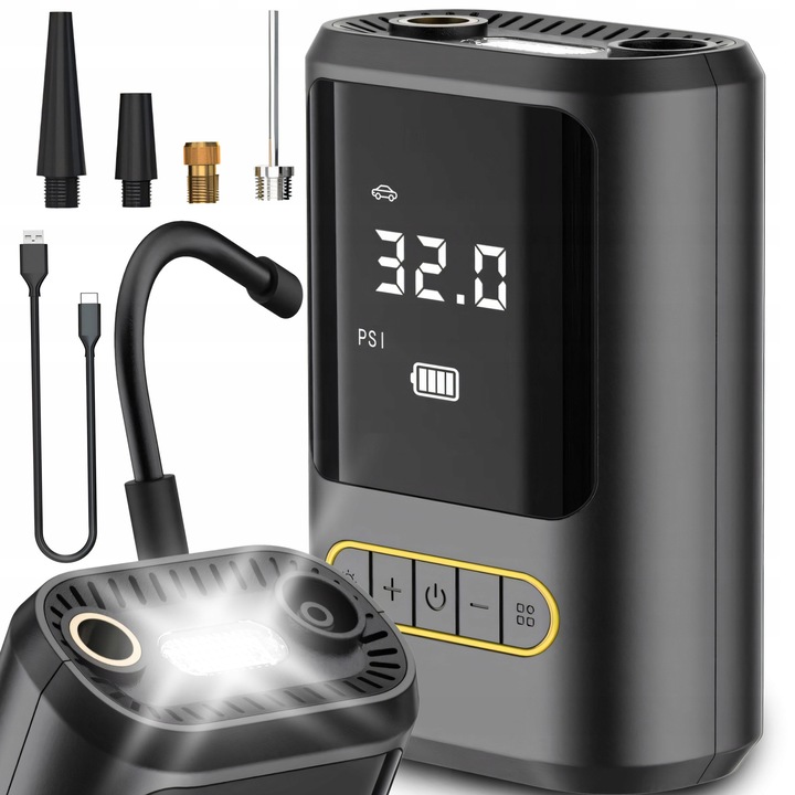 Compresor fara fir Retoo MBG Line 8466 PRO, 30l/min, 150 PSI, LED