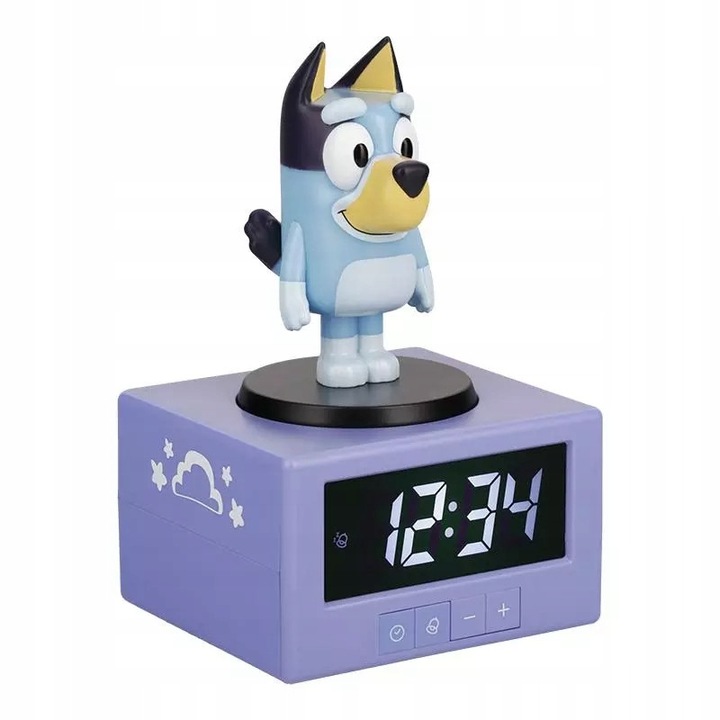 Bluey digitális ébresztőóra, 15,6 cm, éjjeli lámpa, ajtó kivágással
