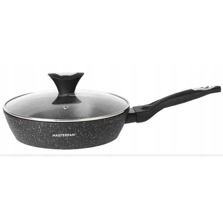 Tigaie MasterPan marmura 28cm, aluminiu, nontoxica, rezistenta la temperaturi ridicate