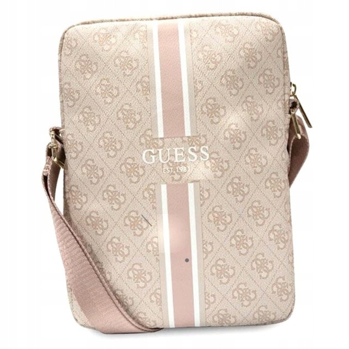 Чанта за таблет Guess 4G Stripes, розова, 10"