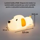 Szilikon Éjjeli Lámpa „Kutya” – USB Újratölthető, Érintésvezérlés, Meleg & RGB Fény, 1W