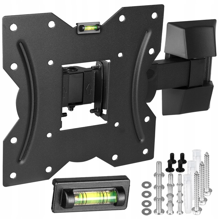 Suport TV rotativ KingMount KG-1036, 22-48 inch, capacitate 20 kg, VESA 100x100-200x200 mm, reglaj 180°, inclusiv nivela