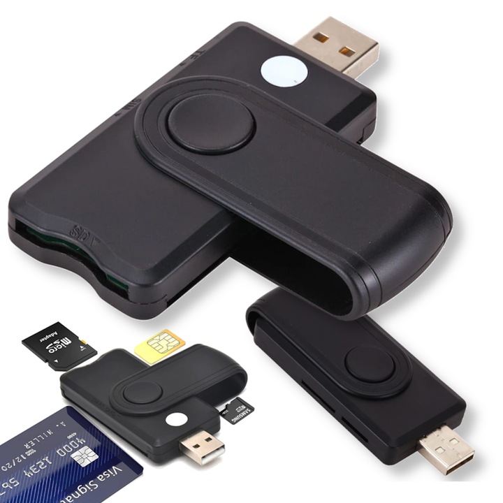 Cititor de carduri Arthon, clona SIM, citire SD/microSD/TF, USB, mobil