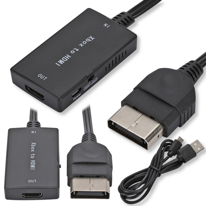 Adapter Xbox Classic la HDMI 1080p, Arthon, set cu cablu de alimentare, 90cm