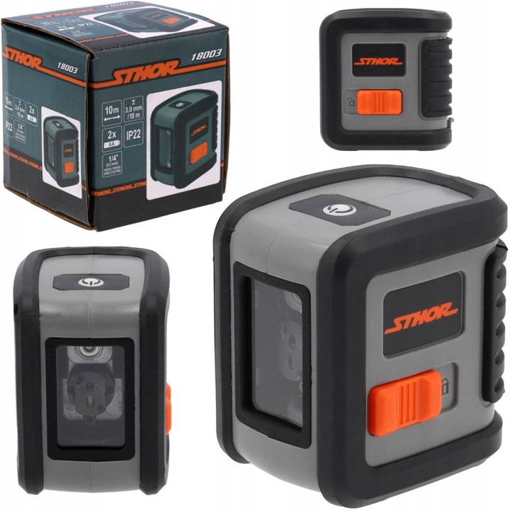 Laser cruce auto-nivelant Sthor, verde, 10m, precizie +/-3mm, dimensiuni 60x50x70mm