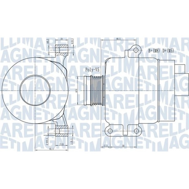 Generátor Magneti Marelli 063731969010, Abarth Grande Punto, Alfa Romeo Giulietta, Fiat 500, 1.4 benzin